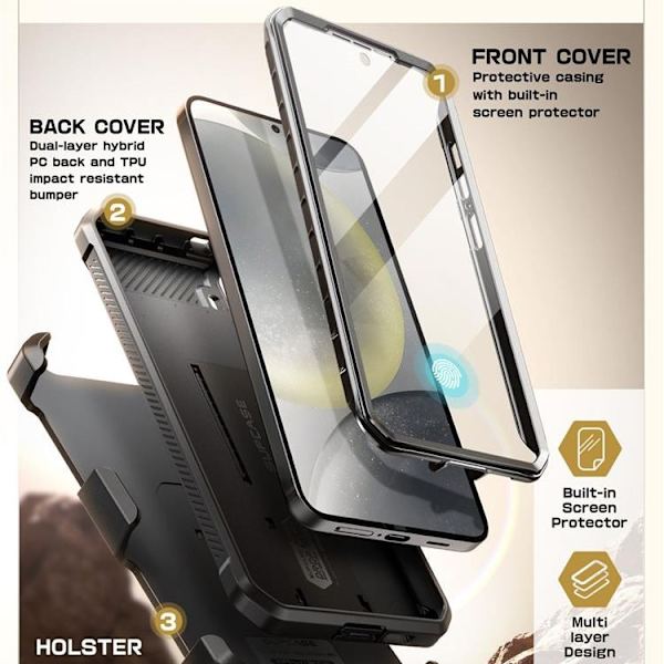 SupCase Mobilskal till Galaxy S25 Plus Unicorn Beetle Pro 2-Set Svart
