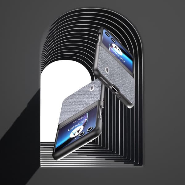 ABEEL Mobilskal till Motorola Razr 40 Ultra 5G PU Läder + PC Grå