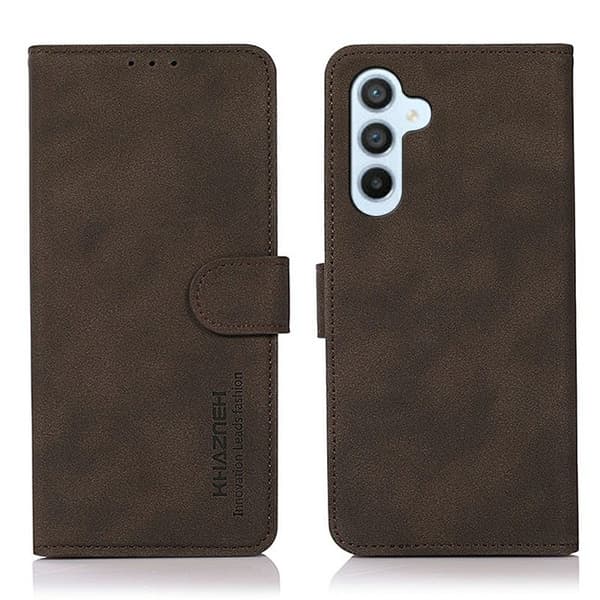 KHAZNEH Plånboksfodral för Samsung Galaxy S26 Plus Konstläder Ställ - Brun