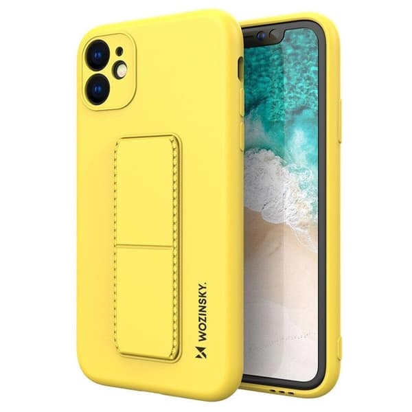 Wozinsky Telefontaske til Galaxy A22 4G Silikone Kickstand - Gul Gul