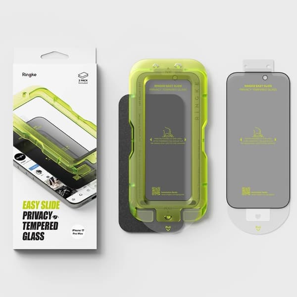 [2-Pack] Ringke iPhone 17 Pro Max Skärmskydd Härdat Glas Privacy