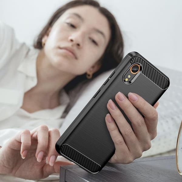 Tech-Protect Telefontaske til Galaxy XCover 7 TPUcarbon - Sort Svart