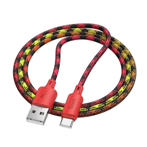 HOCO USB-A til USB-C Kabel 3A 1m Nylon X116 - Gradient Rød Röd