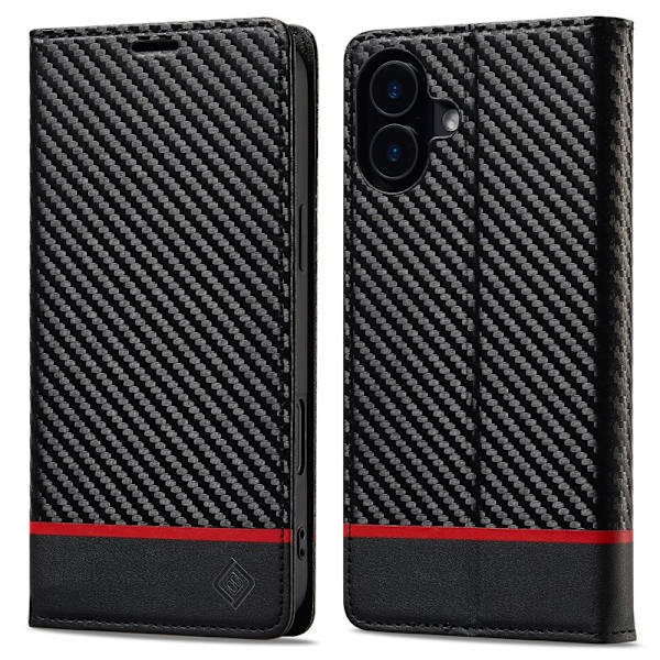 LC.IMEEKE iPhone 16 Plus Plånboksfodral Konstläder - Vit