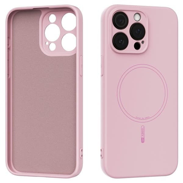 ABEEL Mobilskal till iPhone 15 Pro Max MagSafe Liquid Silicone Rosa