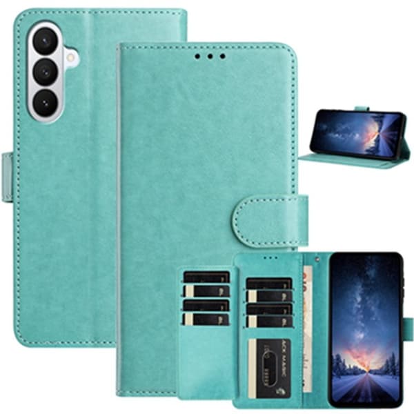 Samsung Galaxy S26 Pro Plånboksfodral Konstläder Folio Ställ - Grön