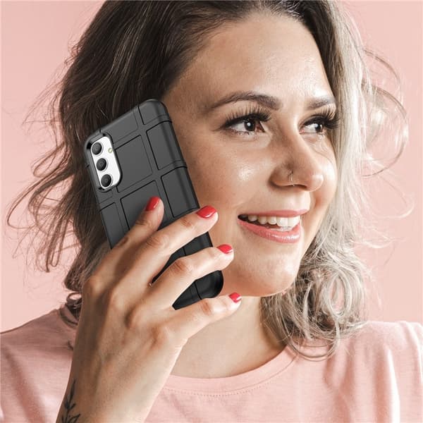 Galaxy A23 5G/4G -puhelinkotelo Rugged Square Grid - Musta Black