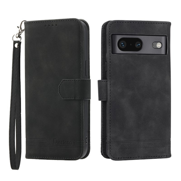 DIERFENG Google Pixel 7 5G Plånboksfodral DF-03 Flip Konstläder - Svart