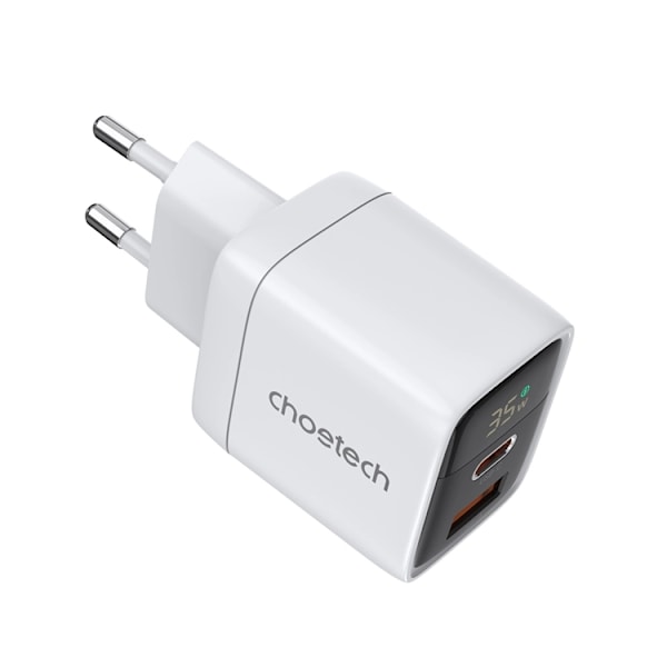 Choetech USB-C USB-A Väggladdare PD 35W GaN - Vit