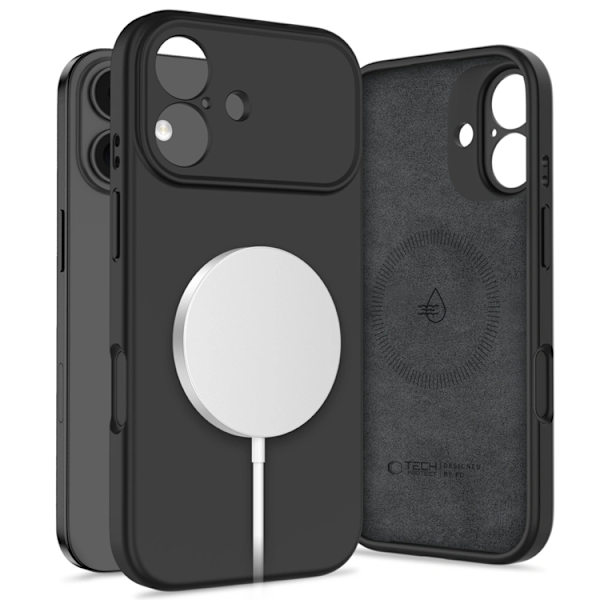 Tech-Protect iPhone 17 Magsafe Silikone Telefontaske - Sort Svart