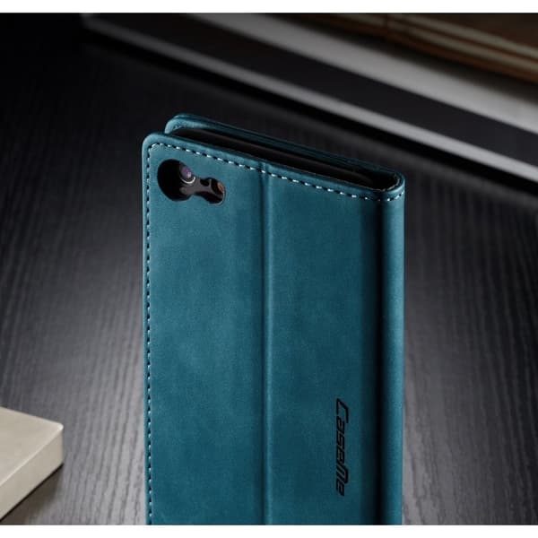 CASEME 013 Auto-absorberande Plånboksfodral Konstläder iPhone 6s/6 Blå