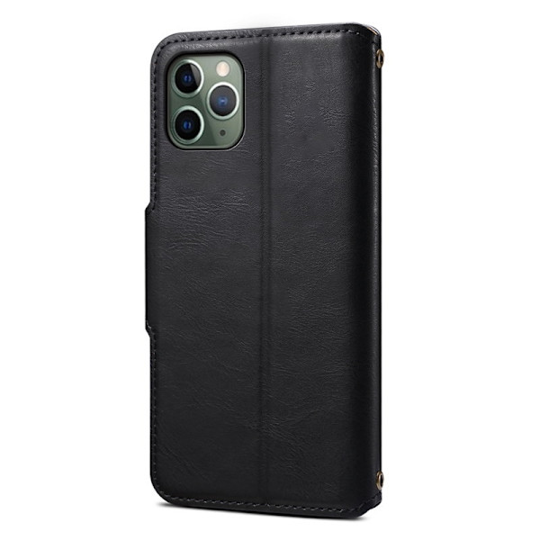 DENIOR iPhone 11 Pro Plånboksfodral Konstläder Svart