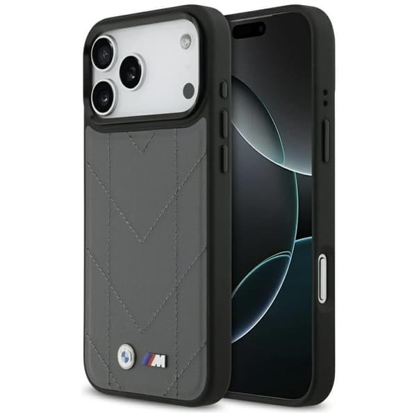 BMW Mobilskal till iPhone 17 Pro Max MagSafe M Quilted Logo Grå