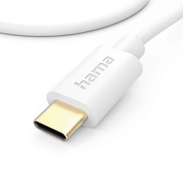 Hama USB-C til USB-C 1m Kabel - Hvid Vit