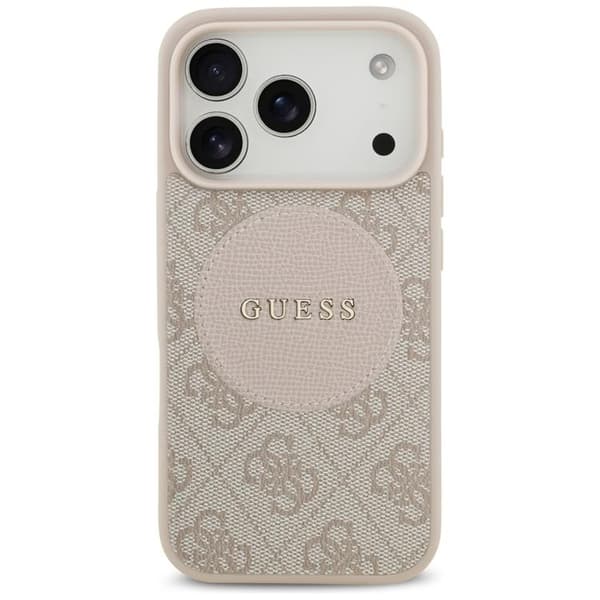 Guess Mobilskal till iPhone 17 Pro MagSafe 4G Circle Classic Logo - Rosa Rosa
