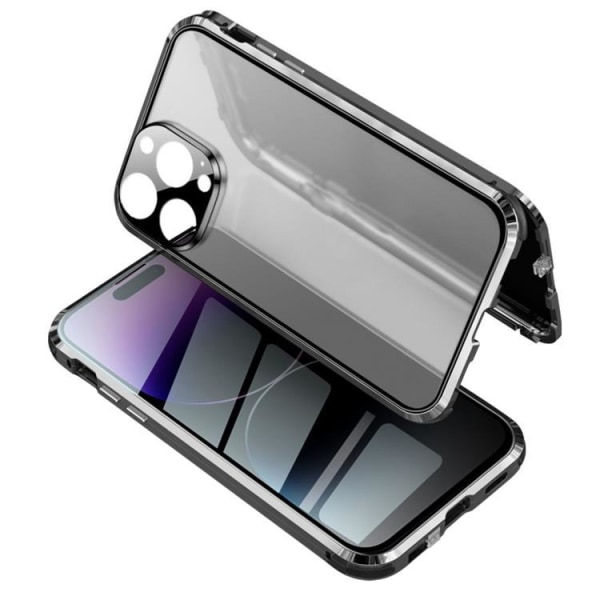 iPhone 14 Pro Max Cover Anti-Spy Metal Magnetic - Sort