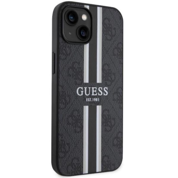 Guess iPhone 14 Plus -mobiilisuojus MagSafe 4G Printed Stripe Black