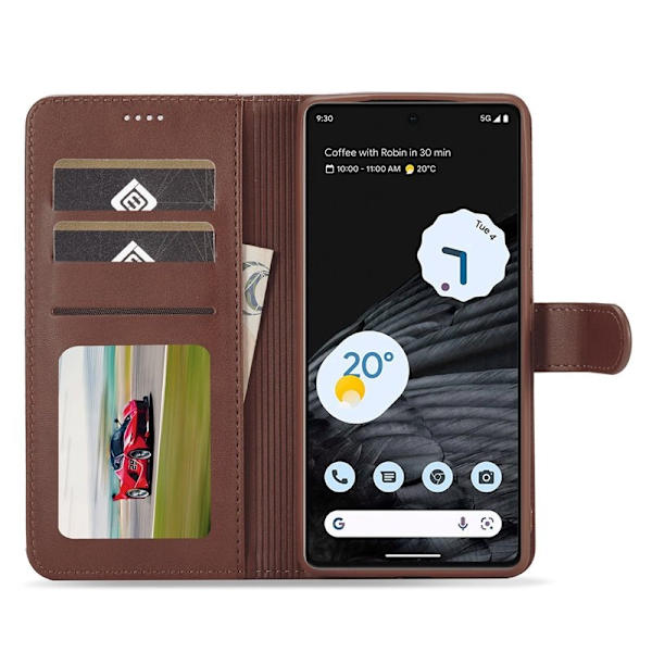 LC.IMEEKE Google Pixel 7 Plånboksfodral Konstläder - Brun