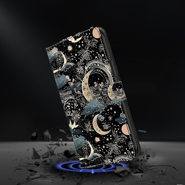 Samsung Galaxy S26 Plånboksfodral Konstläder Med Ställ - Måne