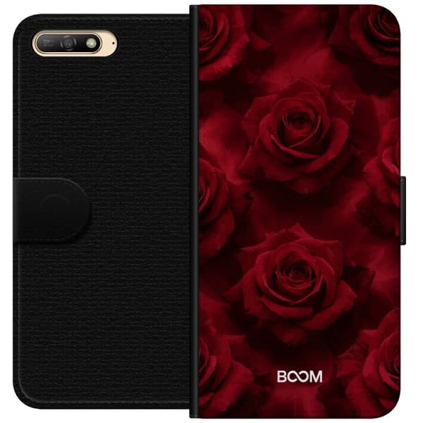 Plånboksfodral till Huawei Y6 (2018) med Crimson Rose