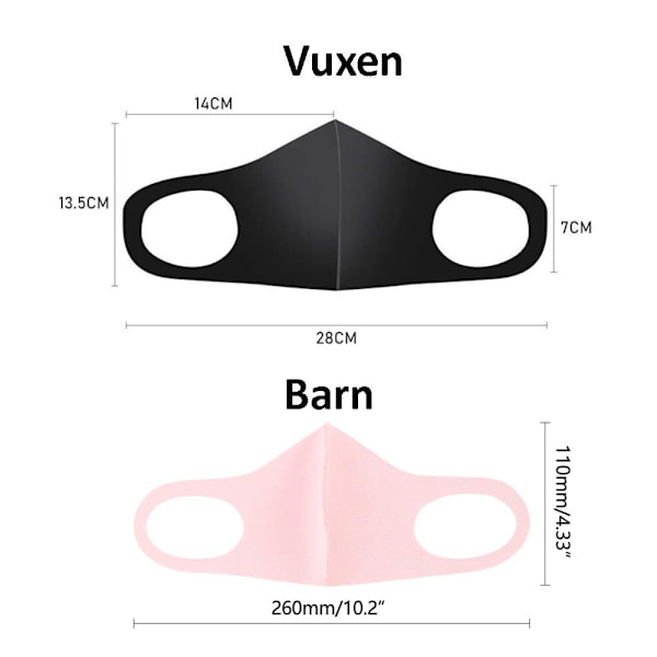 1 Pack Tvättbar mask Munskydd Skyddsmask (Barn) Grå Barn - Grå