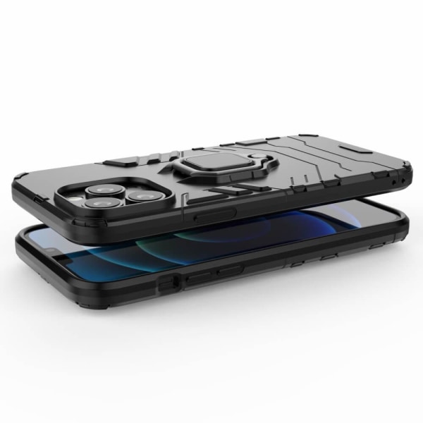 Ring Holder matkapuhelimen suojakuori iPhone 13 Pro Maxille - musta Black