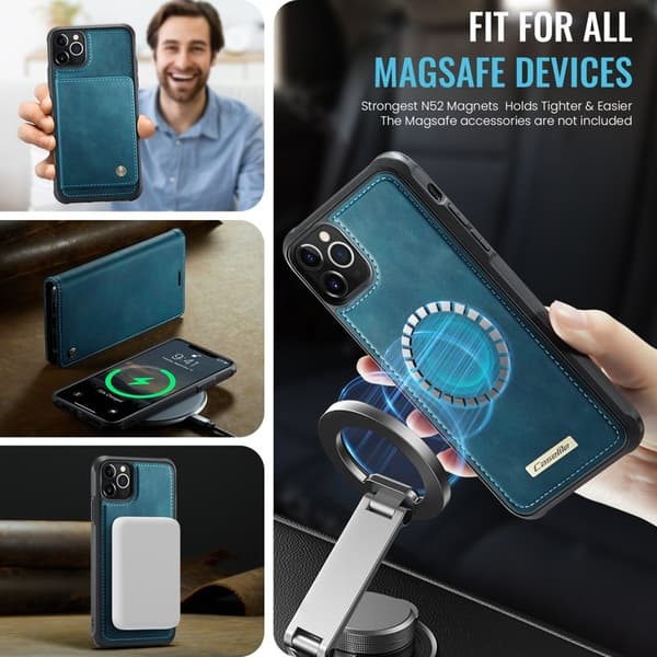 CASEME C49 Mobilskal till iPhone 11 Pro MagSafe RFID Läder Grön
