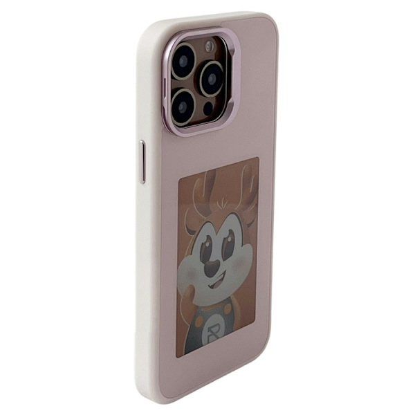 Mobilskal till iPhone 14 Pro MagSafe Lens Kickstand E-Ink Customized NFC - Rosa Rosa