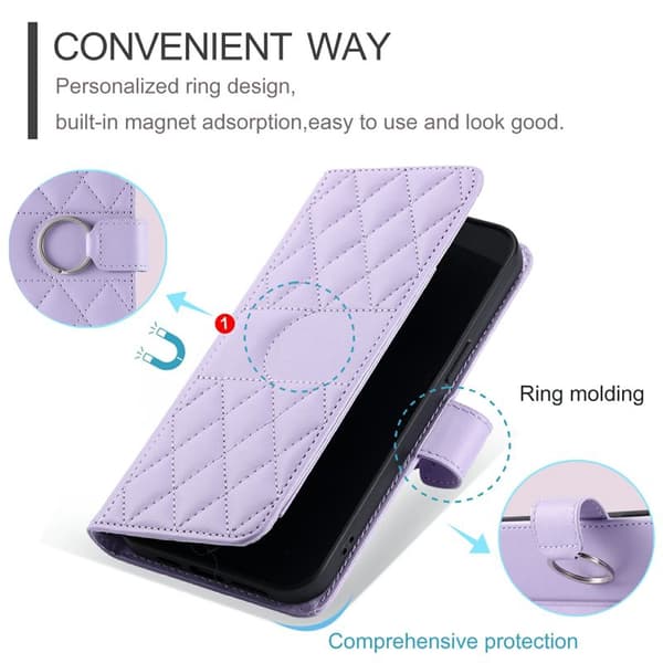 Plånboksfodral för Samsung Galaxy S26 Plus Ringhållare Ställ - Lila