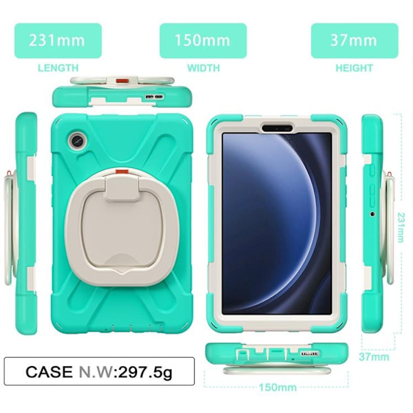 Mobilskal till Galaxy Tab A9 Kickstand Handle Grip - Mintgrön Grön