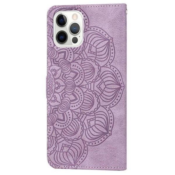 iPhone 14 Pro Plånboksfodral Mandala Flower - Lila Lila