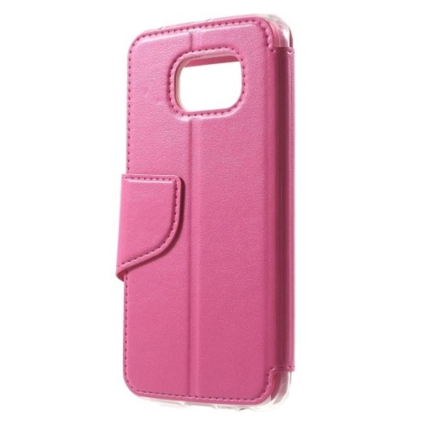 Dual Fönster Fodral till Samsung Galaxy S6 Edge - Magenta