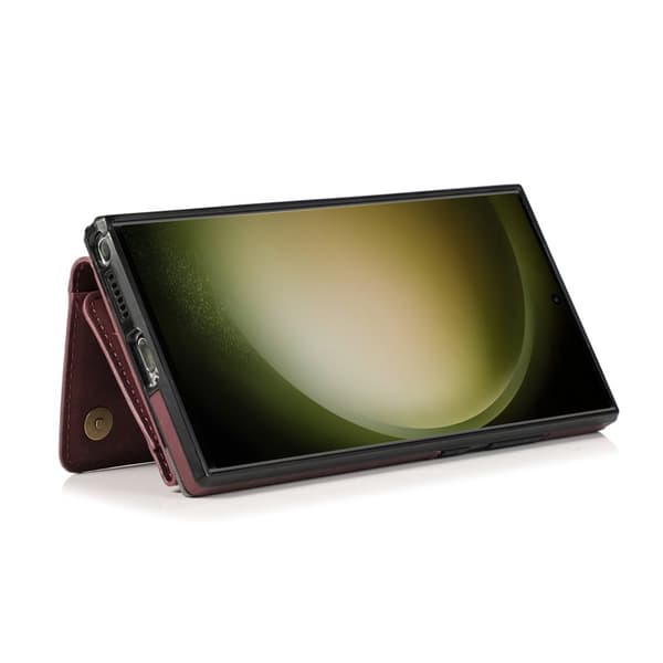 Plånboksfodral för Samsung Galaxy S26 Ultra Tri-Fold Kickstand PU - Röd