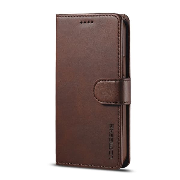 LC.IMEEKE Nahkainen lompakkokotelo iPhone 12 Pro Max - Coffee Brun