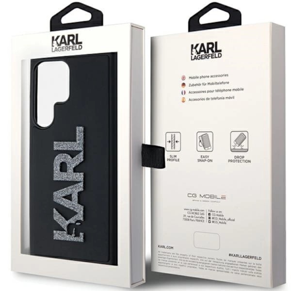 Karl Lagerfeld Galaxy S23 Ultra Mobilskal 3D Rubber Glitter Logo Svart