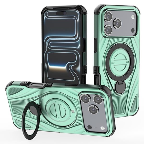 Mobilskal till iPhone 17 Pro MagSafe Rotating Kickstand Shockproof - Grön Grön