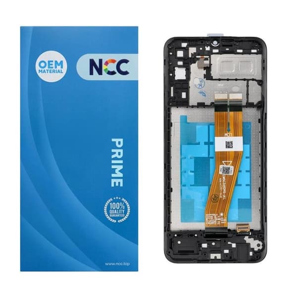 Galaxy A04E Skärm med LCD-display A042 F/M NCC OEM Svart