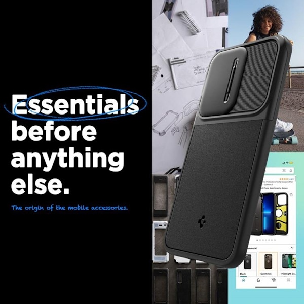 Spigen Galaxy A55 5G Mobilskal Optik Armor - Sort Svart