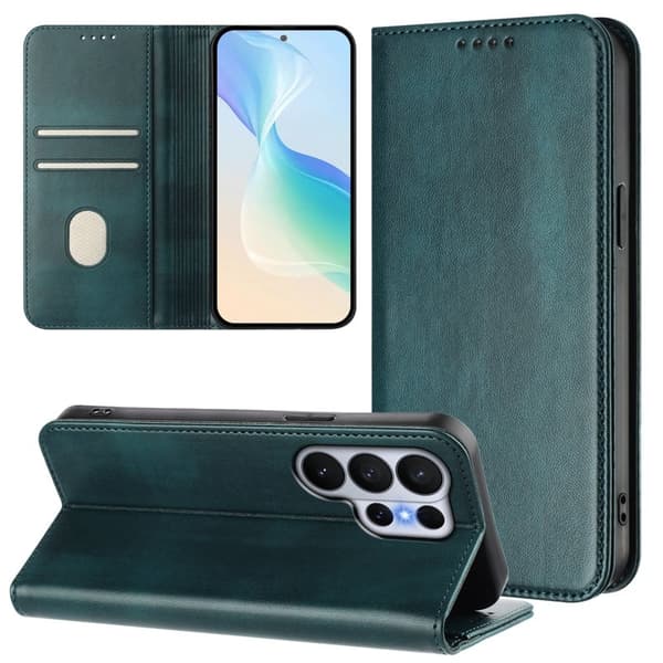 Samsung Galaxy S26 Ultra Plånboksfodral Konstläder RFID Skydd - Grön