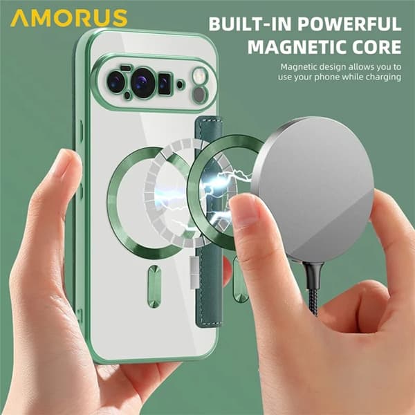AMORUS Google Pixel 10 Pro XL Plånboksfodral Magsafe RFID-Skydd - Rosa Rosa