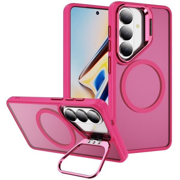 Mobilskal för Samsung Galaxy S26 Plus Magnetiskt Kickstand PC + TPU - Rosa
