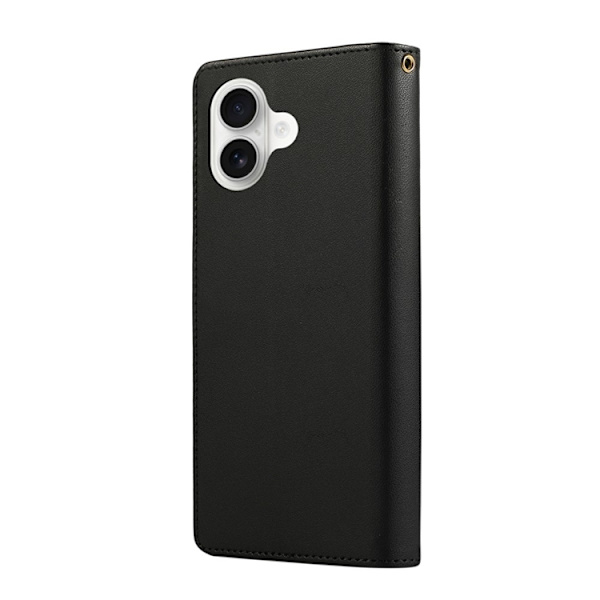 iPhone 17 Plånboksfodral RFID Rhombus Läder - Svart Svart