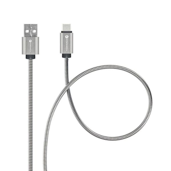 Forcell USB-C til USB-A Kabel C234 1m - Sølv Silver