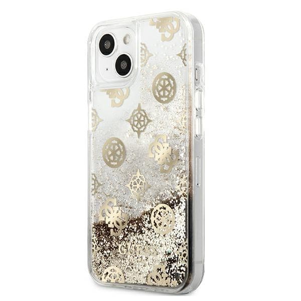 Guess iPhone 13 mini Skal Peony Liquid Glitter - Kulta Guld