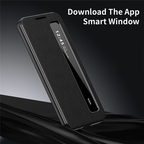 Mobilskal till Galaxy S26 Ultra Smart View Window Läder - Blå Blå