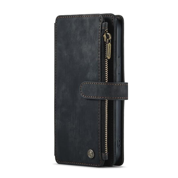 CASEME Konstläder Plånboksfodral för iPhone 12 Pro Max med Rem - Svart