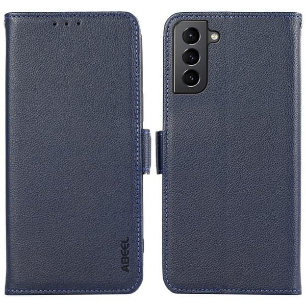 ABEEL Plånboksfodral för Samsung Galaxy S21 5G - Blå KonstLäder