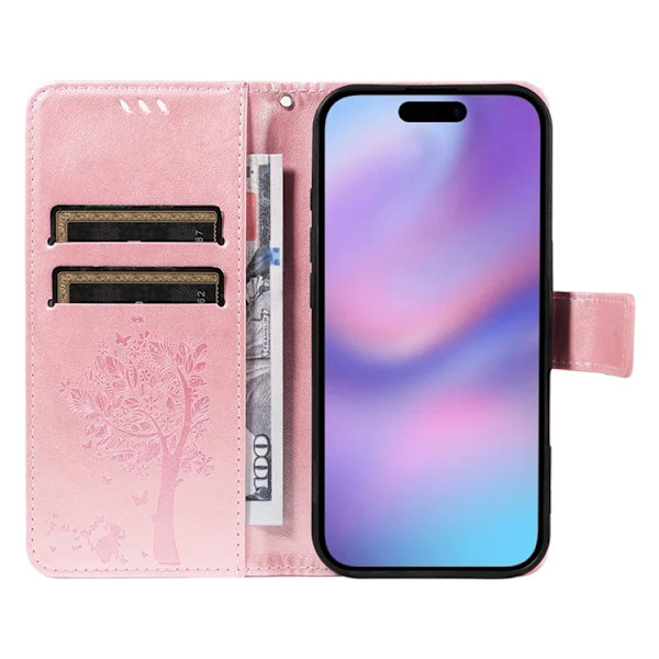 iPhone Air Konstläder Plånboksfodral Tree Pattern - Roséguld Roséguld