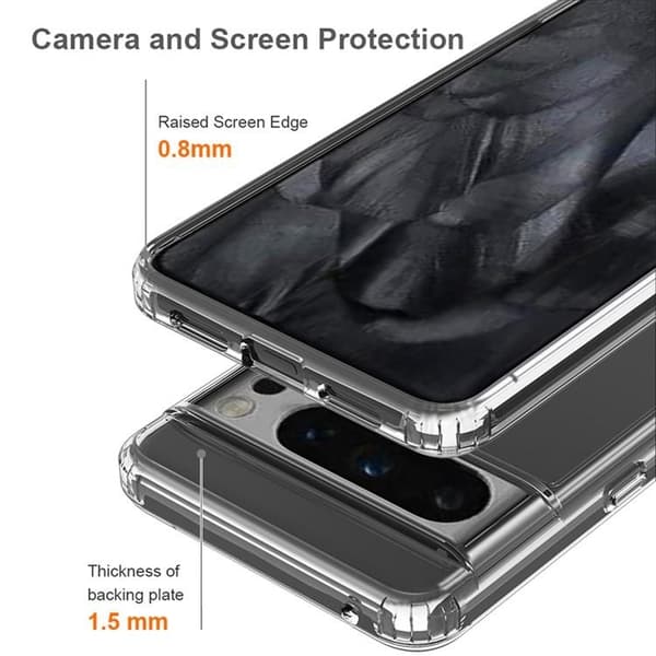 Mobilskal till Google Pixel 8 Acrylic Soft TPU - Clear Transparent