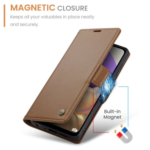CASEME Plånboksfodral Konstläder för Samsung Galaxy A32/M32 5G - Brun